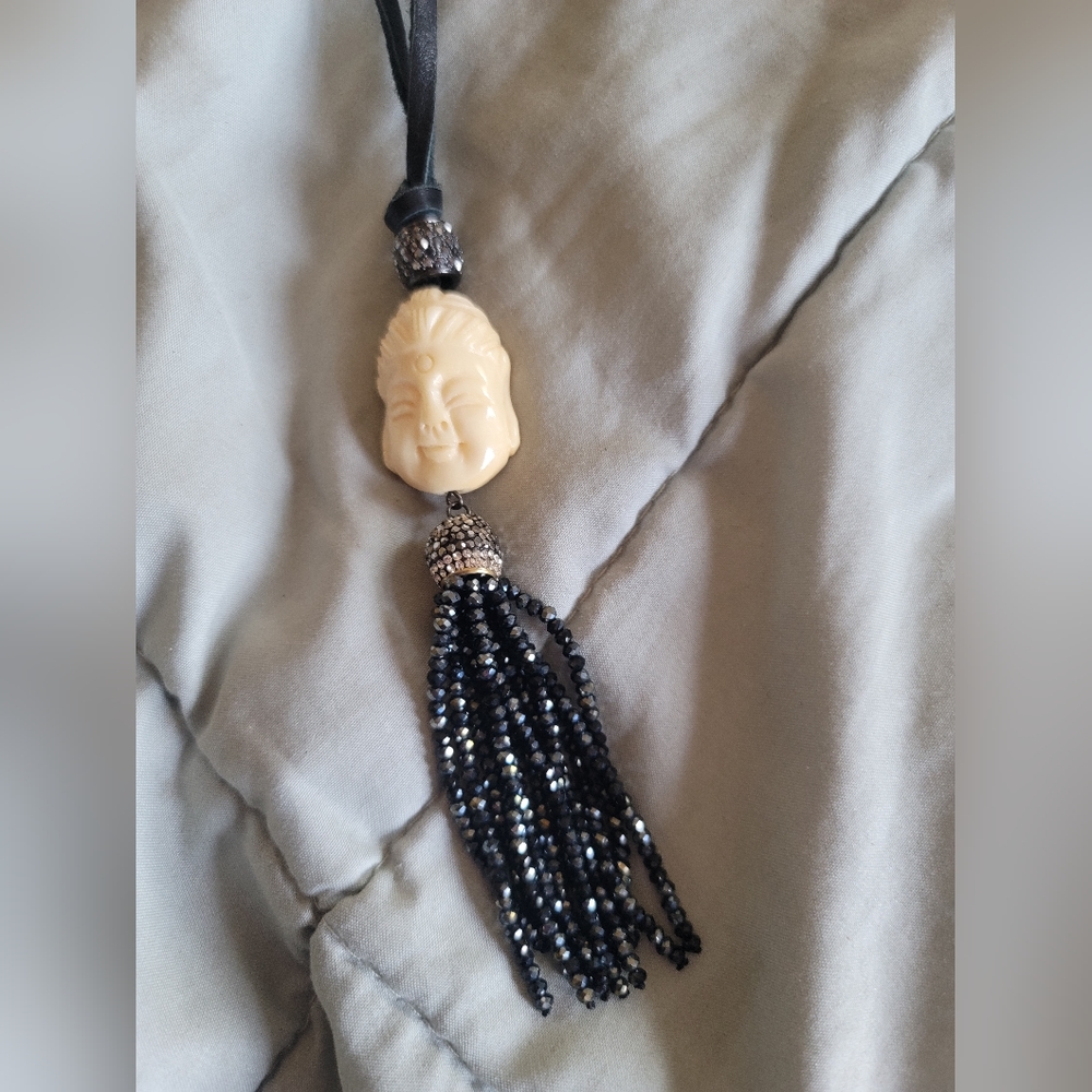 Adjustable Buddha necklace with tassel